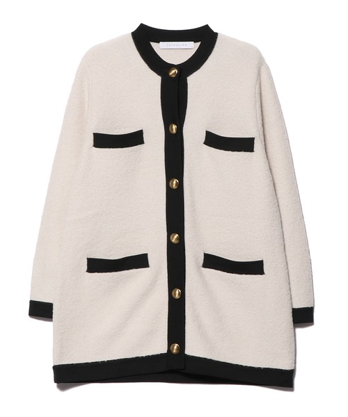 ESTNATION（エストネーション）の「ESTNATION  / ブークレニットカーディガン（カーディガン/ボレロ・レディース・ネイビー/オフホワイト・FREE）」の9枚目の写真