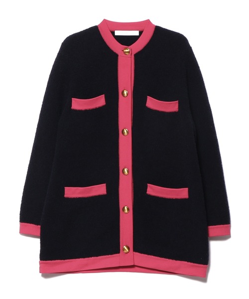 ESTNATION（エストネーション）の「ESTNATION  / ブークレニットカーディガン（カーディガン/ボレロ・レディース・ネイビー/オフホワイト・FREE）」の10枚目の写真