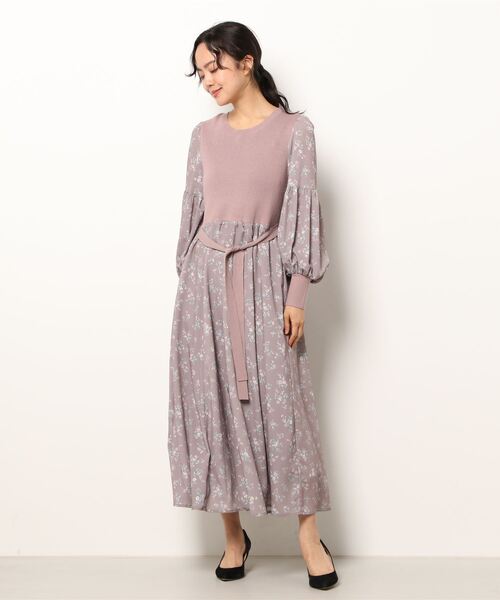 セール ニット切替花柄ワンピース ワンピース Misch Masch ミッシュマッシュ のファッション通販 Zozotown