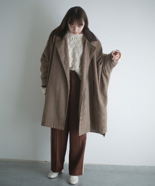 spoon store（スプーンストア）の「もちもちケーブルショート丈ニット（ニット/セーター・レディース・オレンジ/ブルー/アイボリー・フリー）」の12枚目の写真