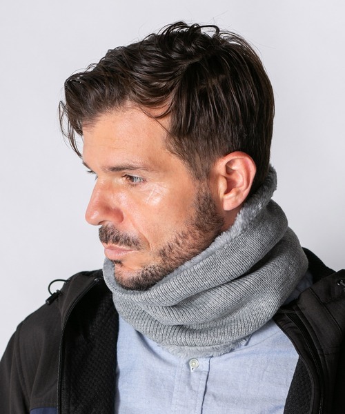 14+（イチヨンプラス）の「ボタン付きネックウォーマーWEB限定（ネックウォーマー/スヌード・メンズ・ブラック/ネイビー/グレー・FREE）」の7枚目の写真