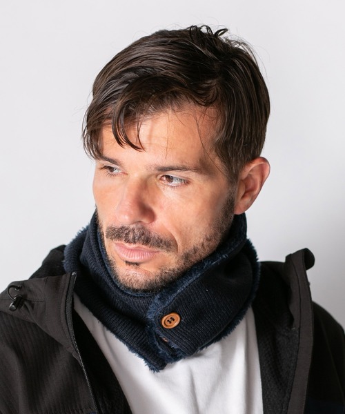 14+（イチヨンプラス）の「ボタン付きネックウォーマーWEB限定（ネックウォーマー/スヌード・メンズ・ブラック/ネイビー/グレー・FREE）」の8枚目の写真