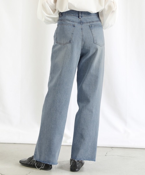 select MOCA（セレクトモカ）の「ハイウエストストレートデニム（デニムパンツ・レディース・ブラック/アイボリー/ライトインディゴブルー・FREE）」の15枚目の写真