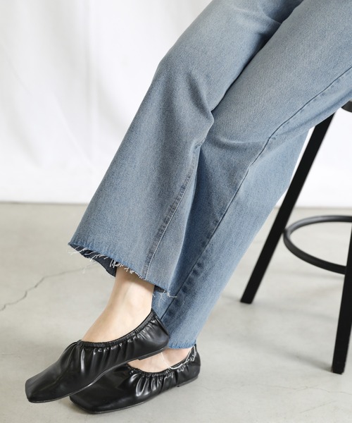 select MOCA（セレクトモカ）の「ハイウエストストレートデニム（デニムパンツ・レディース・ブラック/アイボリー/ライトインディゴブルー・FREE）」の14枚目の写真