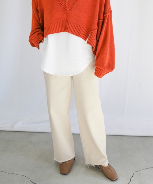 select MOCA（セレクトモカ）の「ハイウエストストレートデニム（デニムパンツ・レディース・ブラック/アイボリー/ライトインディゴブルー・FREE）」の18枚目の写真