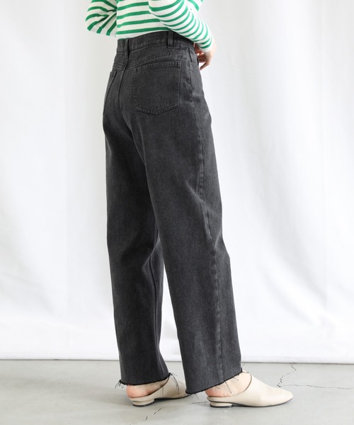 select MOCA（セレクトモカ）の「ハイウエストストレートデニム（デニムパンツ・レディース・ブラック/アイボリー/ライトインディゴブルー・FREE）」の9枚目の写真