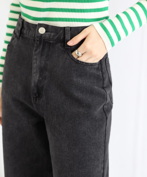 select MOCA（セレクトモカ）の「ハイウエストストレートデニム（デニムパンツ・レディース・ブラック/アイボリー/ライトインディゴブルー・FREE）」の11枚目の写真