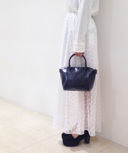 Kastane（カスタネ）の「【Kastane】ドットチュールロングスカート（スカート・レディース・ホワイト/ブラック・FREE）」の9枚目の写真