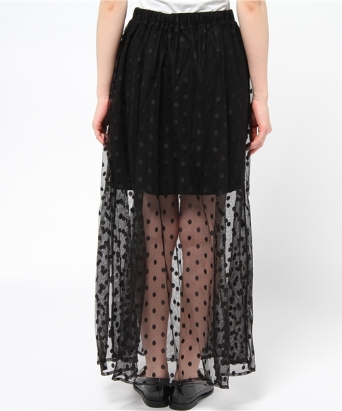 Kastane（カスタネ）の「【Kastane】ドットチュールロングスカート（スカート・レディース・ホワイト/ブラック・FREE）」の6枚目の写真