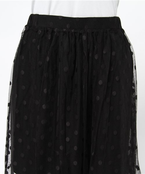 Kastane（カスタネ）の「【Kastane】ドットチュールロングスカート（スカート・レディース・ホワイト/ブラック・FREE）」の7枚目の写真
