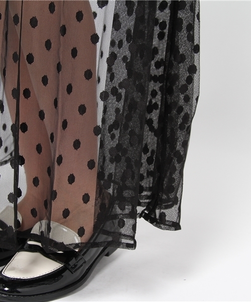 Kastane（カスタネ）の「【Kastane】ドットチュールロングスカート（スカート・レディース・ホワイト/ブラック・FREE）」の12枚目の写真