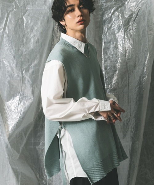 A‘gem 9(エージェムナイン)の「『A'GEM/9 / エージェムナイン』モックネックニットベスト(ベスト・メンズ・ブラック/ブルー/グレー系その他・FREE)」の3枚目の写真