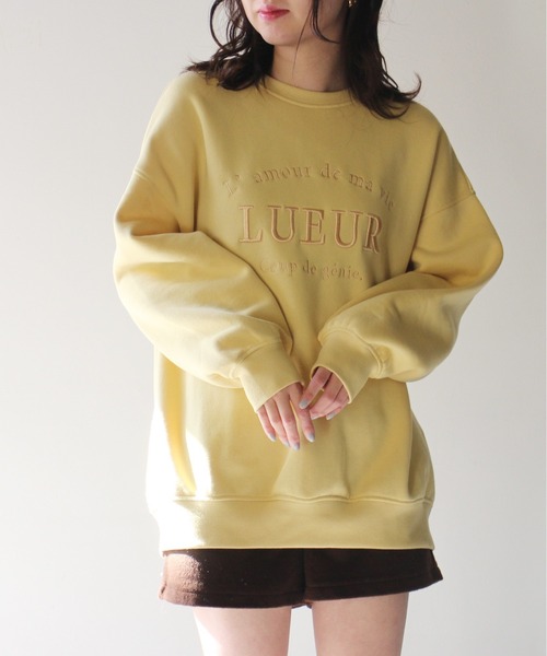 NOMAE（ノーマエ）の「【NOMAE】エンブロイダリーロゴスウェット（スウェット・レディース・ホワイト/ブラック/イエロー/ライトピンク・FREE）」の4枚目の写真