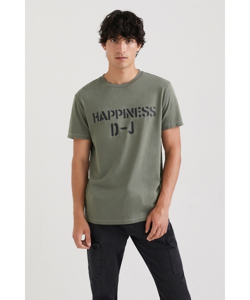 Desigual(デシグアル)の「Happiness Tシャツ(Tシャツ/カットソー・メンズ・グリーン・S/M/L/XL/XXL)」の1枚目の写真