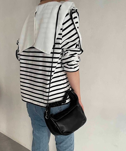 CAPRICIEUX LE'MAGE（カプリシューレマージュ）の「ギャザーハーフラウンドバッグ（ハンドバッグ・レディース・アイボリー/ブルー/グリーン/ブラック・FREE）」の21枚目の写真