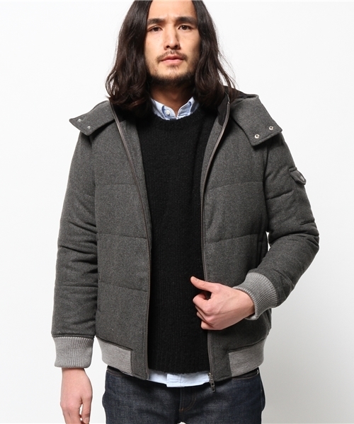 JOURNAL STANDARD relume(ジャーナルスタンダード レリューム)の「フラノダウンブルゾン(ダウンジャケット/コート・メンズ・チャコールグレー/グレー/ネイビー・SMALL/LARGE/MEDIUM)」の2枚目の写真