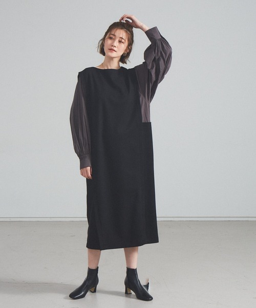 Abahouse Devinette（ドゥヴィネット）の「【Mylanka】レイヤードワンピース（ワンピース・レディース・ブラウン/グリーン/チャコールグレー・フリー）」の2枚目の写真