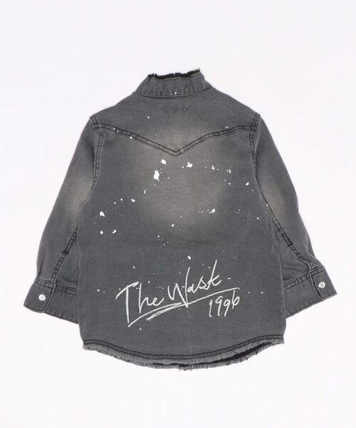 WASK（ワスク）の「WASK/ペンキ 飛ばし プリント ワイド デニム シャツ (100~160cm)（シャツ/ブラウス・キッズ・ブラック・100/130/120/150/140/110/160）」の3枚目の写真