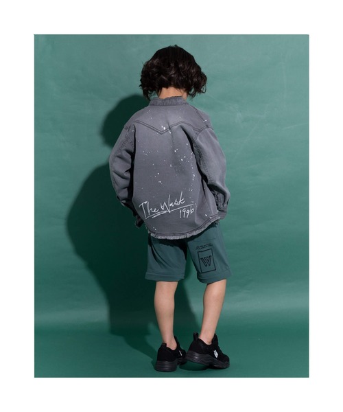 WASK（ワスク）の「WASK/ペンキ 飛ばし プリント ワイド デニム シャツ (100~160cm)（シャツ/ブラウス・キッズ・ブラック・100/130/120/150/140/110/160）」の7枚目の写真