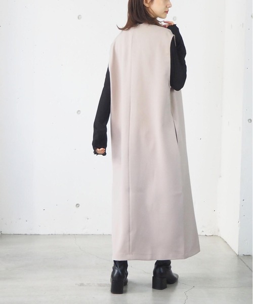 tiptop（ティップトップ）の「ロングベスト/ジレジャンパースカート（ベスト・レディース・アイボリー/ブラック・FREE）」の8枚目の写真