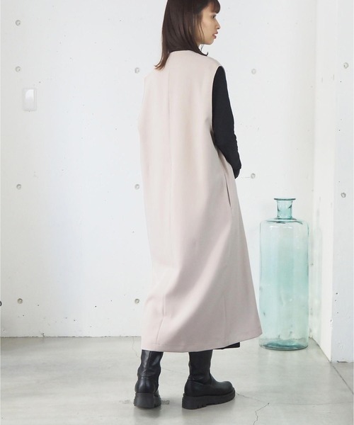 tiptop（ティップトップ）の「ロングベスト/ジレジャンパースカート（ベスト・レディース・アイボリー/ブラック・FREE）」の11枚目の写真