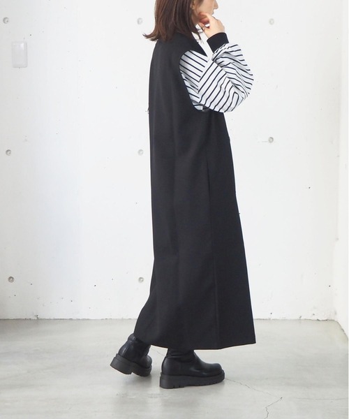 tiptop（ティップトップ）の「ロングベスト/ジレジャンパースカート（ベスト・レディース・アイボリー/ブラック・FREE）」の17枚目の写真