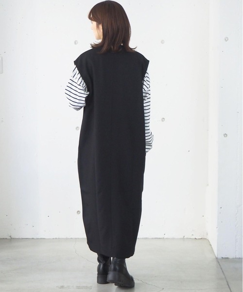 tiptop（ティップトップ）の「ロングベスト/ジレジャンパースカート（ベスト・レディース・アイボリー/ブラック・FREE）」の18枚目の写真