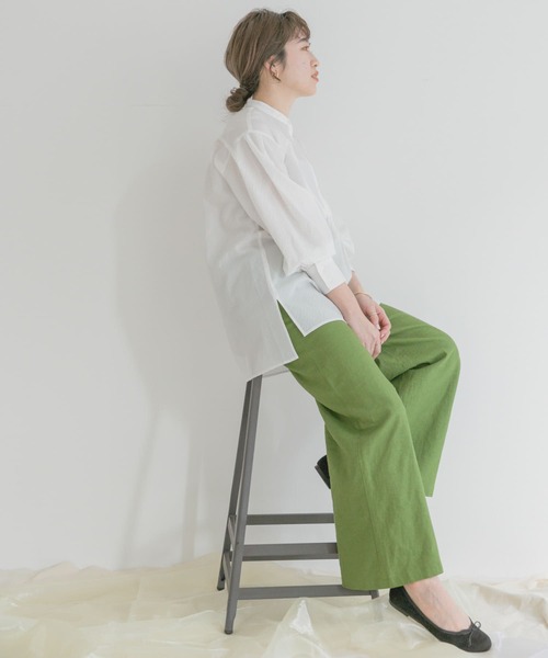 ITEMS URBANRESEARCH(アイテムズ アーバンリサーチ)の「スタンドカラーギンガムチュニック(シャツ/ブラウス・レディース・ブラック/ネイビー/オフホワイト・FREE)」の7枚目の写真
