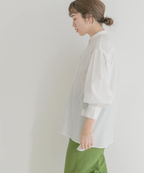 ITEMS URBANRESEARCH(アイテムズ アーバンリサーチ)の「スタンドカラーギンガムチュニック(シャツ/ブラウス・レディース・ブラック/ネイビー/オフホワイト・FREE)」の22枚目の写真
