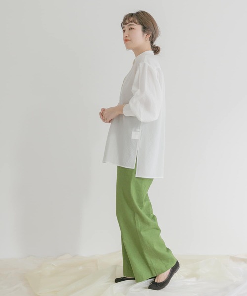 ITEMS URBANRESEARCH(アイテムズ アーバンリサーチ)の「スタンドカラーギンガムチュニック(シャツ/ブラウス・レディース・ブラック/ネイビー/オフホワイト・FREE)」の16枚目の写真