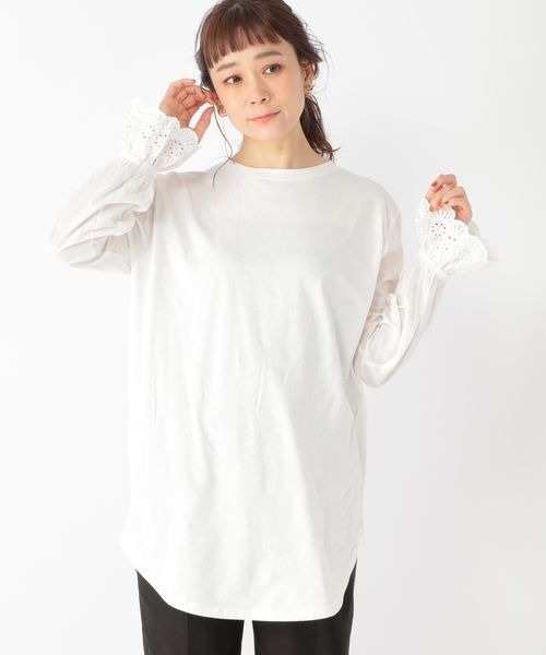 studio CLIP(スタディオクリップ)の「袖コンシャス長袖Tシャツ(Tシャツ/カットソー・レディース・ホワイト/ブラック/オフホワイト・FREE)」の16枚目の写真