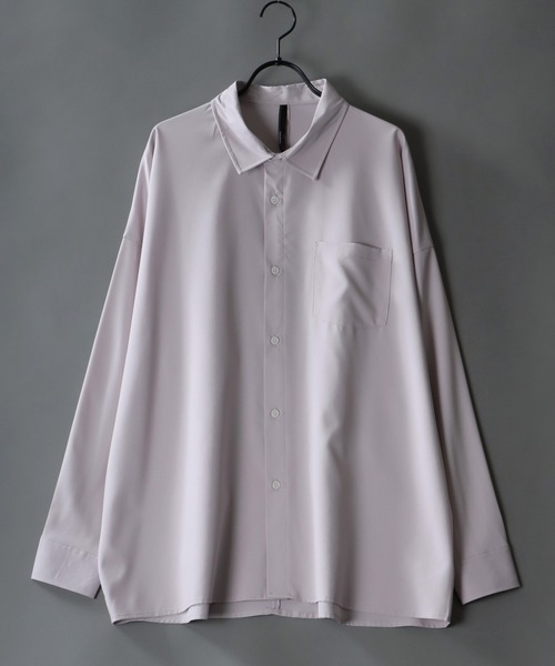 SITRY（シトリー）の「Oversize Drop shoulder Stretch shirt/オーバーサイズ ドロップショルダー ストレッチ シャツ（シャツ/ブラウス・メンズ・ホワイト/チャコールグレー/サックスブルー/グリーン/イエロー/グリーン系その他/ブルー系その他/グレイッシュベージュ/ホワイト系その他/グレー系その他/ベージュ/ネイビー/パープル/パープル系その他/ブラック系その他/ブラック/ブルー系その他2・M/L/XL）」の7枚目の写真