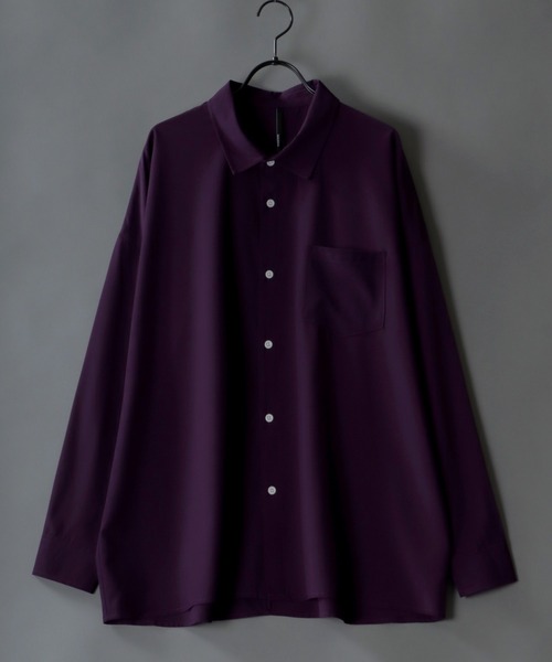 SITRY（シトリー）の「Oversize Drop shoulder Stretch shirt/オーバーサイズ ドロップショルダー ストレッチ シャツ（シャツ/ブラウス・メンズ・ホワイト/チャコールグレー/サックスブルー/グリーン/イエロー/グリーン系その他/ブルー系その他/グレイッシュベージュ/ホワイト系その他/グレー系その他/ベージュ/ネイビー/パープル/パープル系その他/ブラック系その他/ブラック/ブルー系その他2・M/L/XL）」の15枚目の写真