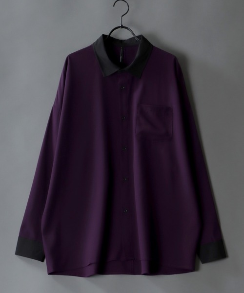 SITRY（シトリー）の「Oversize Drop shoulder Stretch shirt/オーバーサイズ ドロップショルダー ストレッチ シャツ（シャツ/ブラウス・メンズ・ホワイト/チャコールグレー/サックスブルー/グリーン/イエロー/グリーン系その他/ブルー系その他/グレイッシュベージュ/ホワイト系その他/グレー系その他/ベージュ/ネイビー/パープル/パープル系その他/ブラック系その他/ブラック/ブルー系その他2・M/L/XL）」の16枚目の写真