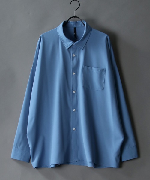 SITRY（シトリー）の「Oversize Drop shoulder Stretch shirt/オーバーサイズ ドロップショルダー ストレッチ シャツ（シャツ/ブラウス・メンズ・ホワイト/チャコールグレー/サックスブルー/グリーン/イエロー/グリーン系その他/ブルー系その他/グレイッシュベージュ/ホワイト系その他/グレー系その他/ベージュ/ネイビー/パープル/パープル系その他/ブラック系その他/ブラック/ブルー系その他2・M/L/XL）」の12枚目の写真