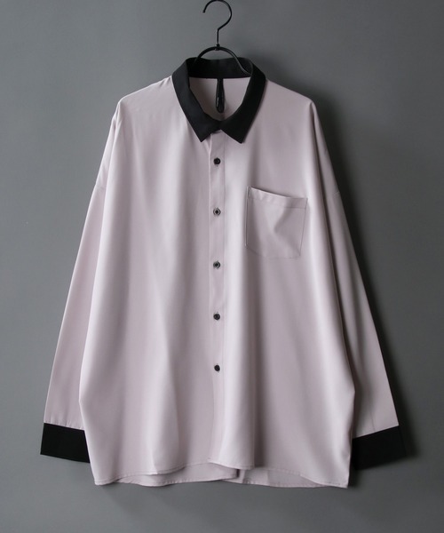 SITRY（シトリー）の「Oversize Drop shoulder Stretch shirt/オーバーサイズ ドロップショルダー ストレッチ シャツ（シャツ/ブラウス・メンズ・ホワイト/チャコールグレー/サックスブルー/グリーン/イエロー/グリーン系その他/ブルー系その他/グレイッシュベージュ/ホワイト系その他/グレー系その他/ベージュ/ネイビー/パープル/パープル系その他/ブラック系その他/ブラック/ブルー系その他2・M/L/XL）」の8枚目の写真