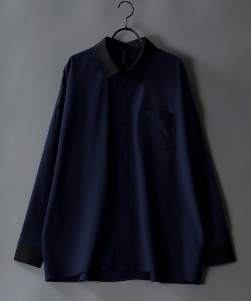 SITRY（シトリー）の「Oversize Drop shoulder Stretch shirt/オーバーサイズ ドロップショルダー ストレッチ シャツ（シャツ/ブラウス・メンズ・ホワイト/チャコールグレー/サックスブルー/グリーン/イエロー/グリーン系その他/ブルー系その他/グレイッシュベージュ/ホワイト系その他/グレー系その他/ベージュ/ネイビー/パープル/パープル系その他/ブラック系その他/ブラック/ブルー系その他2・M/L/XL）」の14枚目の写真