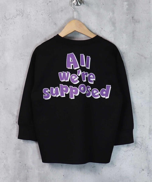 THE CASUAL(カジュアル)の「ビッグシルエットプリントトレーナー キッズ(スウェット・キッズ・ホワイト系/ブラック系/ブラック系2/杢グレー/ブラック系1/カーキ/オフホワイト/チャコール/ブラック/ベージュ系/ネイビー/グリーン系/ブラック系4/ブルー系/ミント/ベージュ/ブラック系3/オートミール・130cm/120cm/150cm/110cm/160cm/140cm)」の1枚目の写真