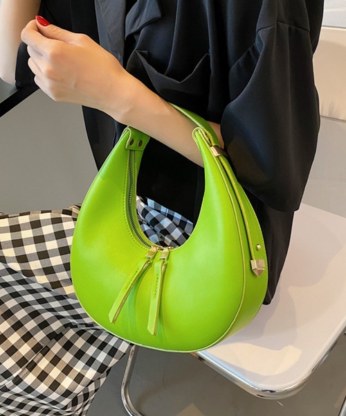 florist(フローリスト)の「【2WAY/3WAY】PUレザーのハーフムーンショルダーバッグ/ハンドバッグ(ショルダーバッグ・レディース・ベージュ/ブラック/グリーン/オレンジ・FREE)」の12枚目の写真