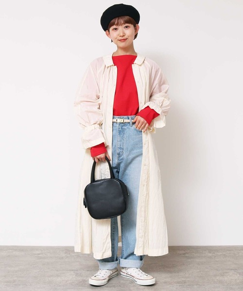 CHILD WOMAN（チャイルドウーマン）の「☆ナイロンタフタ伊吹染め ギャザーコート（その他アウター・レディース・ネイビー/サックスブルー/アイボリー・FREE）」の2枚目の写真