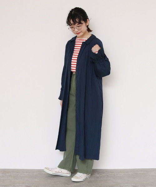 CHILD WOMAN（チャイルドウーマン）の「☆ナイロンタフタ伊吹染め ギャザーコート（その他アウター・レディース・ネイビー/サックスブルー/アイボリー・FREE）」の16枚目の写真
