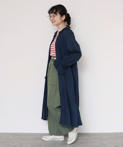 CHILD WOMAN（チャイルドウーマン）の「☆ナイロンタフタ伊吹染め ギャザーコート（その他アウター・レディース・ネイビー/サックスブルー/アイボリー・FREE）」の17枚目の写真
