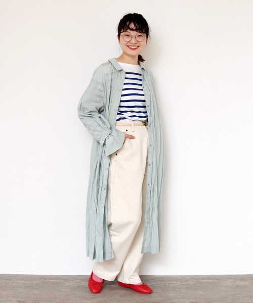 CHILD WOMAN（チャイルドウーマン）の「☆ナイロンタフタ伊吹染め ギャザーコート（その他アウター・レディース・ネイビー/サックスブルー/アイボリー・FREE）」の11枚目の写真