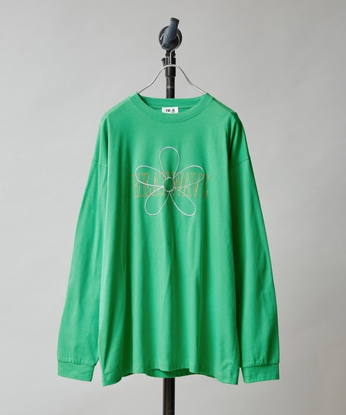 re_k by JUNRED(レクバイジュンレッド)の「【 re_k by JUNRED 】オーバーデイジーBIGロングスリーブTee(Tシャツ/カットソー・メンズ・ホワイト/チャコールグレー/グリーン・LL/S/M/L)」の1枚目の写真