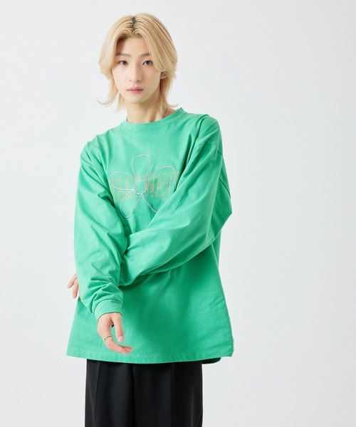 re_k by JUNRED(レクバイジュンレッド)の「【 re_k by JUNRED 】オーバーデイジーBIGロングスリーブTee(Tシャツ/カットソー・メンズ・ホワイト/チャコールグレー/グリーン・LL/S/M/L)」の4枚目の写真