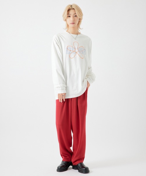 re_k by JUNRED(レクバイジュンレッド)の「【 re_k by JUNRED 】オーバーデイジーBIGロングスリーブTee(Tシャツ/カットソー・メンズ・ホワイト/チャコールグレー/グリーン・LL/S/M/L)」の8枚目の写真