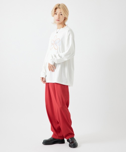re_k by JUNRED(レクバイジュンレッド)の「【 re_k by JUNRED 】オーバーデイジーBIGロングスリーブTee(Tシャツ/カットソー・メンズ・ホワイト/チャコールグレー/グリーン・LL/S/M/L)」の9枚目の写真