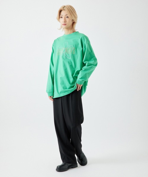 re_k by JUNRED(レクバイジュンレッド)の「【 re_k by JUNRED 】オーバーデイジーBIGロングスリーブTee(Tシャツ/カットソー・メンズ・ホワイト/チャコールグレー/グリーン・LL/S/M/L)」の11枚目の写真