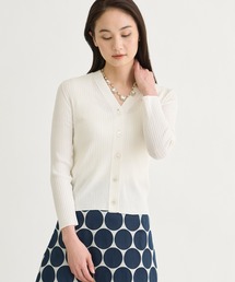 ANAYI | コットンシルクリブＶネック　カーディガン　＜手洗い可＞(ニット/セーター)