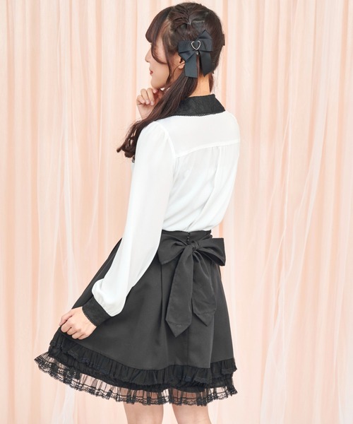 Secret Honey（シークレットハニー）の「裾シアータックフレアスカート（スカート・レディース・ブラック/ピンク/グレー・MEDIUM）」の7枚目の写真